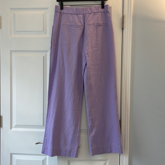 Abercrombie Linen-Blend Tailored Wide Leg Pant Size Medium Short - Picture 2 of 6